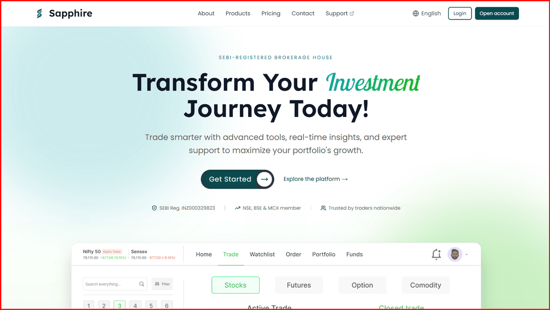 Sapphire | Real-Time Trading & Portfolio Management Platform